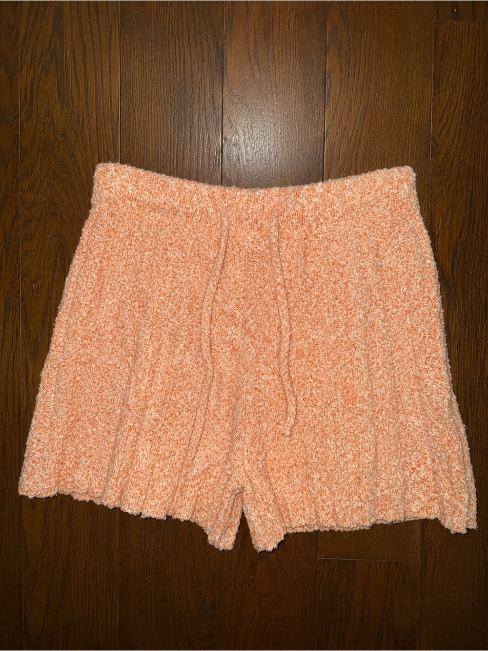 Free the Roses Peach Sweater Knit Shorts Sz L